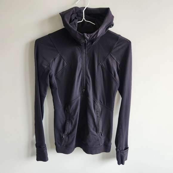 Lululemon Winter Sprinter Hoodie Half Zip Black Running Hooded Pullover Size 6 - Picture 4 of 13
